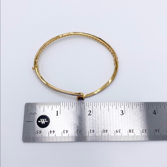 Gold Plated Amethyst Bangle Bracelet - Picture 8 of 9